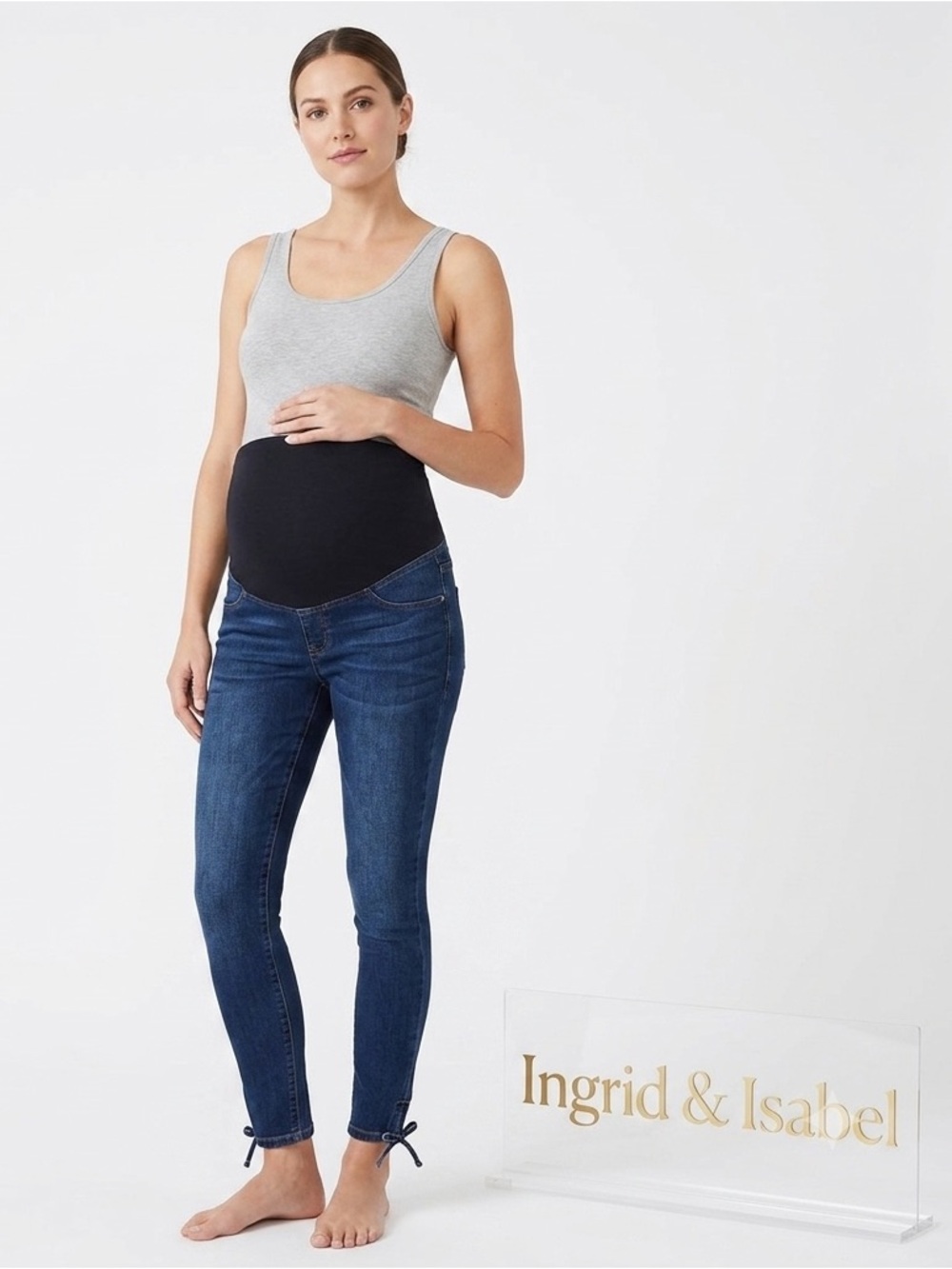 Ingrid & Isabel Maternity Crossover Panel Skinny Jeans 25R